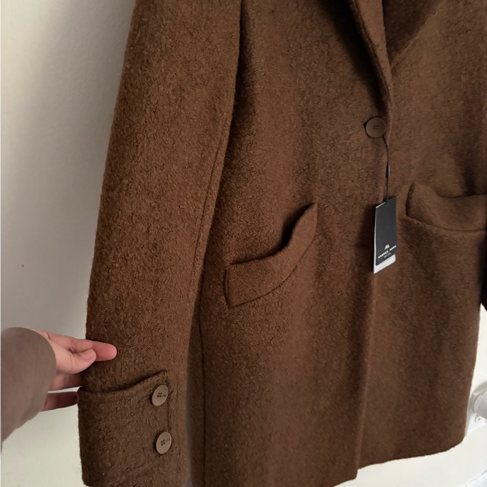 Andrew Marc Rich Regine Elegant Brown Trench Blazer Coat Women’s Medium NWT - Picture 5 of 6